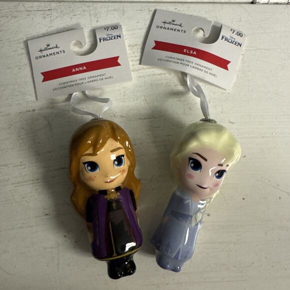 Hallmark Disney Frozen Elsa  Anna Decoupage Christmas Tree Ornaments New - Picture 2 of 7